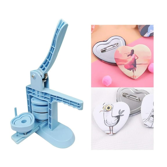 Button Badge Making Machine Heart Shape Portable Upgrade Pin Maker Starter Kits