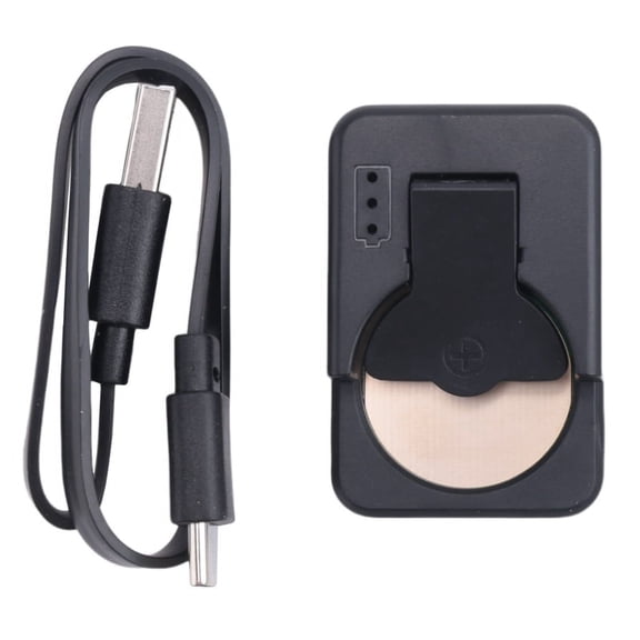 Button Battery Charger Type-C Lithium Battery Charger for LIR2032/LIR1632/LIR2025/LIR2016/LIR2032H, Black,with Cable