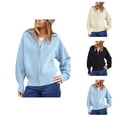 thumbnail image 1 of Button Up Cardigan for Women Casual Business Women's Sweater Zip Soft Knit Coat With Navy Collar Long Sleeve Outerwear Comfortable Loose Fit Fall Winter Tops, 1 of 2