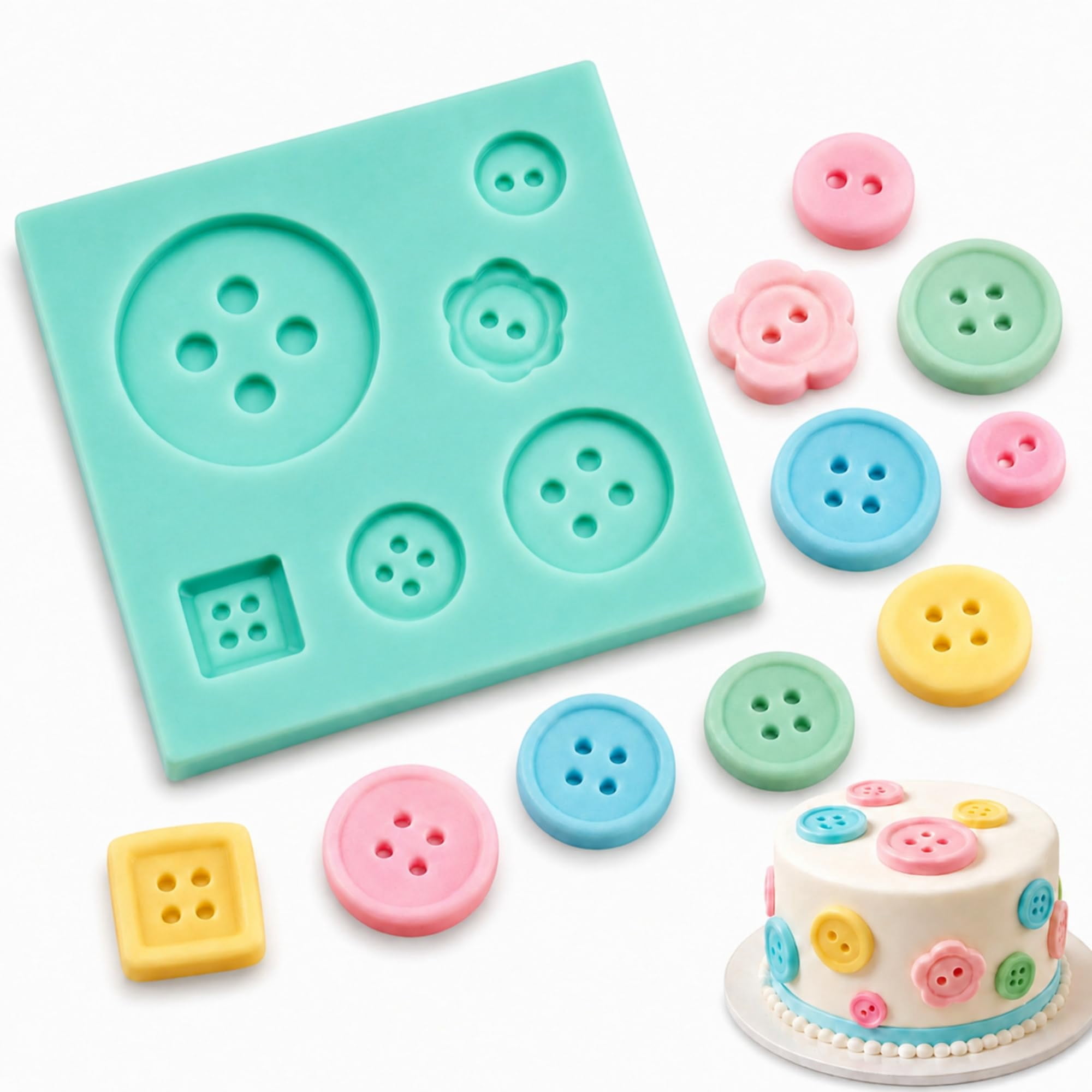 Button Chocolate Mold, Food Grade Silicone Chocolate Candy Mold for ...