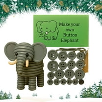Button Christmas Ornament Kits,Button Ornament Kits,Elephant DIY Highland Cow Button Ornaments, Funny Animal Christmas Decoration Buttons, DIY Highland Cow Craft Kit Decoration(Elephant 5in)