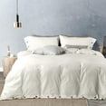 thumbnail image 1 of Button Closure Duvet 3 Piece Set - 400 Thread Count - 100% Egyptian Cotton - Super Comfy Comfortor Cover Set - Ivory Solid, Full Size., 1 of 5