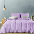 thumbnail image 1 of Button Closure Duvet Cover 5 Piece - 100% Egyptian Cotton - 400 Thread Count - Comforter Cover with the New Concept of Button Closure - Lavender Solid, Full Size., 1 of 5