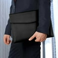 thumbnail image 1 of Button Closure Thickened A4 Faux Leather Document Folder Large Capacity Business Paper Storage Portfolio For Office Desktop, 1 of 9