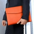 thumbnail image 1 of Button Closure Thickened A4 Faux Leather Document Folder Large Capacity Business Paper Storage Portfolio For Office Desktop, 1 of 9