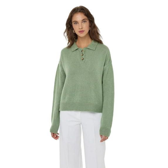 Button Collar Knit Sweater