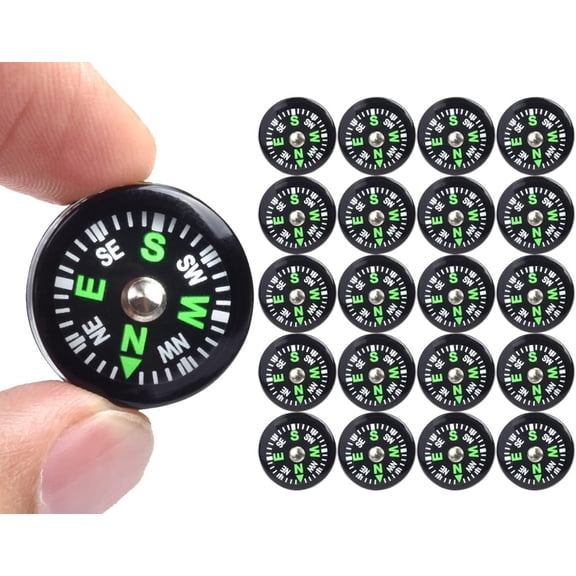Button Compass Mini Pocket Oil Filled Compass for Hiking Survival Watch Band Paracord Camping Outdoor Activities Accessory