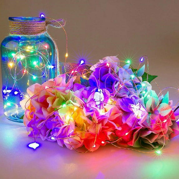 Button Copper Wire Lamp Mini Flowers Christmas Decoration Lantern Gift Light String