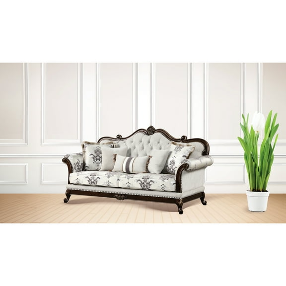 Button Couch - Elegant, Traditional, Wood Frame Reclining Traditional Style, Base, Comfort