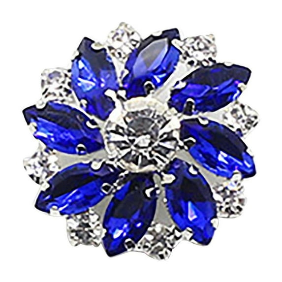Button Covers,Button Shirt Covers,Crystal Rhinestone Button Covers,Flower Sleeve Buttons Cover Decorative Button Covers,Detachable Shirt Button Clips(Sapphire Blue 10pcs 1.1in)from QiwagFerng