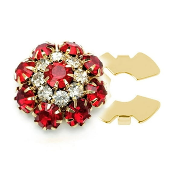 Button Covers Detachable Shirt Button Clips Rhinestones Buttons Flower Button