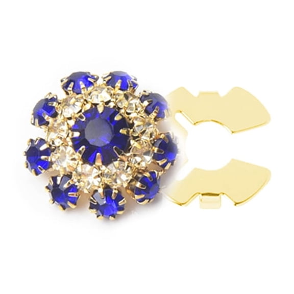 Button Covers Detachable Shirt Button Clips Rhinestones Buttons Flower Button