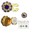 thumbnail image 1 of Button Covers For Women, Rhinestone Button Covers, Crystal Buttons Covers, Detachable Shirt Button Clips Buttons Jewelry, Button Snaps with Pliers Press for Dress Suit Tux Shirt Accessories Blue, 1 of 6
