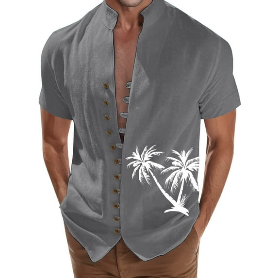 Button Crotch Shirt Man Shirts for Men Large Tall Mens Shirts Beach Holiday Shirt Mens Button Stand Collar Shirt Lady Top Medium T Shirts Men Long Scrub Top