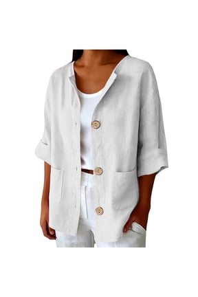 Button Down Cardigan for Women Toggle Button Front Cardigan Casual Three Quarter Sleeve Layering Sweater for Daily Wear Women's Button Down Cardigan