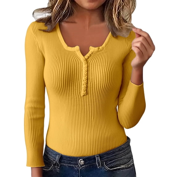 Button-Down Collar Knit Sweater for Women – Long Sleeve Pullover Tunic Top, Soft Lightweight Cozy Casual Blouse, Versatile Winter Comfortable Basic