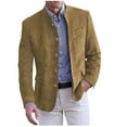 thumbnail image 1 of Button Down Jacket for Men Casual Solid Color Long Sleeve Shirts with Pockets Business Work Outerwear, Brown, XL, 1 of 5