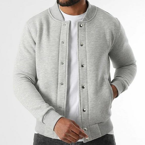 Button-Down Jackets for Men with Pockets Long Sleeve Mock Neck Coats Mens Casual Solid Color Comfortable Athletic Workout Outerwear Sweatshirts Jacket