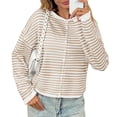 thumbnail image 1 of Button Down Long Sleeve Lightweight Crewneck Casual Knit Striped Cardigan, 1 of 7