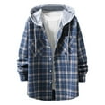 thumbnail image 1 of Button-Down Shackets Shirts for Men with Pockets and Hoodie Long Sleeve Jackets Mens Casual Plaid Printed Going-Out Work Outerwear Shirt, 1 of 2