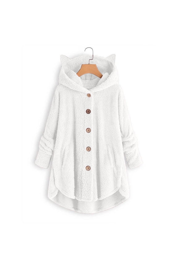 Button Down Sherpa Jacket Women Tunic Length Fleece Jacket Fall Jackets Teddy Bear Coats Lightweight Cardigan Sweaters Warm Winter Coats