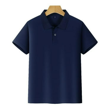 Button Down Shirt Moisture Wicking Performance Sport Polo Navy Polo Shirts for Boys Summer Button Up Shirts 5-6 Years