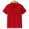 thumbnail image 1 of Button Down Shirt Short Sleeve Button Down Casual Shirt Red True Classic Boys Summer Outfits 5-6 Years, 1 of 6