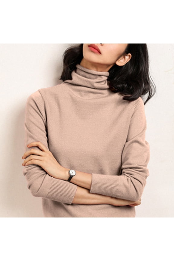 Button Down Shirts For Women, Turtleneck Pullover Sweater, Slim Bottoming Style, Silk Wool, Suitable For Fall And Winter, Yellow XL, Size S-3XL