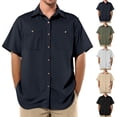 thumbnail image 1 of Button Down Shirts for Men Cooling Collared Short Sleeve Work Shirts Quick Dry tee Shirt with Pockets, 1 of 8