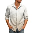 thumbnail image 1 of Button Down Shirts for Men Fall Long Sleeve Lapel Collar Regular Fit Casual Beach Vacation Blouse Tops, 1 of 5