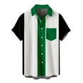 thumbnail image 1 of Button Down Shirts for Men Lapel Stripe Print Short Sleeve Tops Casual Loose Fit Summer Blouse Tee with Pocket Mens Clothes, 1 of 4