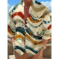 thumbnail image 1 of Button Down Shirts for Men Vintage Long Sleeve Button Banded Collar Fit Lightweight Tops Henley Shirts Khaki XL, 1 of 5