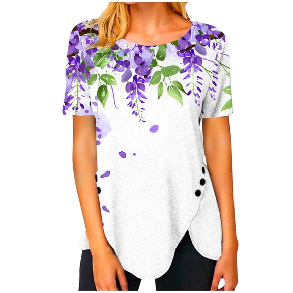 Button Down Shirts for Women Soft Summer Shirts for Island Vacation Womens Summer Tops Trendy Drop Shoulder Longline