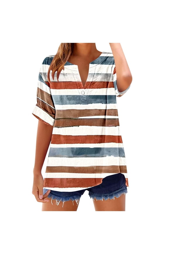 Button Down Shirts for Women Summer 2026 Boho Floral Printed Short Sleeve Tops Cottn Linen Beach Vacation Blouses