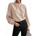 thumbnail image 1 of Button Down Shirts for Women, Womens Fall Tops, Business Casual Tops for Women Khaki XL, 1 of 6