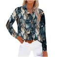 thumbnail image 1 of Button Down Shirts for Womens Dressy Floral Printed Long Sleeve Blouse Business Casual Work Tops, 1 of 3