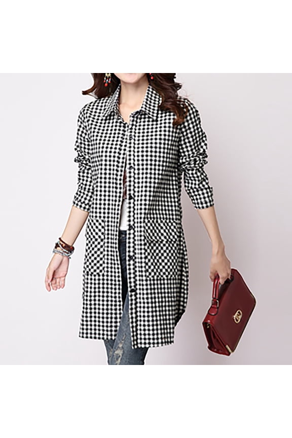 Button Down Shirts for Womens Long Sleeve Cardigan Casual Regular Fit Collar Long Plaid Shirts Lightweight Classic Tee with Pocket Pink XXL