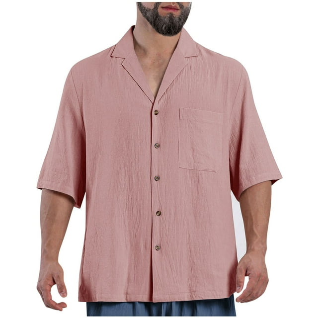 Button Down Short Sleeve Shirt Men Button Down Short Sleeve Shirt Button Down Shirt Men Summer Summer Tees for Men Men Tops Casual Clearance