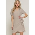 thumbnail image 1 of Button Down Side Bow Linen Effect Mini Dress, 1 of 5