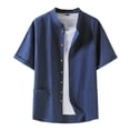 thumbnail image 1 of Button Down T Shirt for Men Summer Floral Button Down Summer Beach Shirts Loose Funny Beach Shirts Button Down Tops, 1 of 5