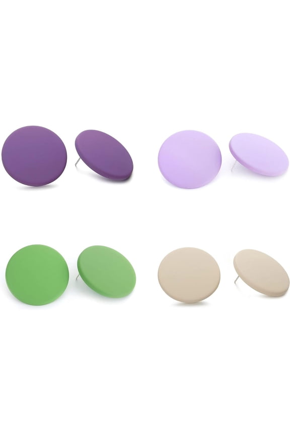 Button Earrings, Large Round Acrylic Stud Earrings For Women[Z5889]
