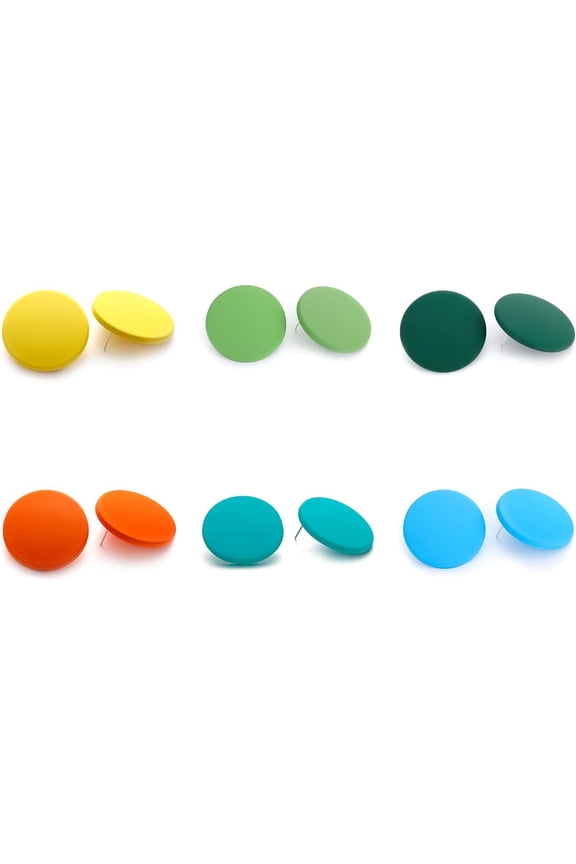 Button Earrings, Large Round Acrylic Stud Earrings For Women[Z5890]