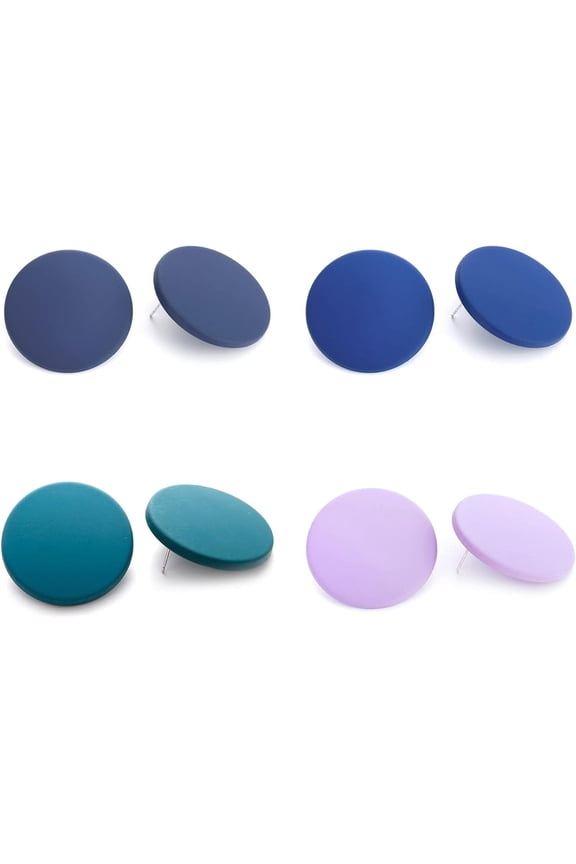Button Earrings, Large Round Acrylic Stud Earrings For Women[Z5893]