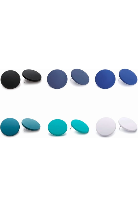 Button Earrings, Large Round Acrylic Stud Earrings For Women[Z5897]