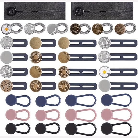 Button Extender Set for Jeans & Pants Adjustable Pants Waist Button Extenders for Women Men Pant Waistband Expanders