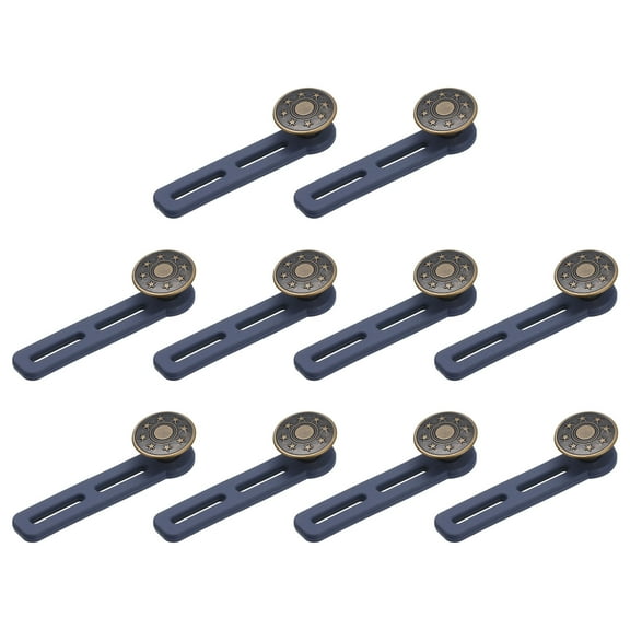 Button Extenders, 10pack - Alloy & Silicone Jean Button Extender(Dark Copper)
