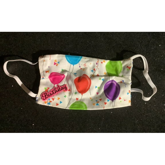 Button Face Mask-Birthday Balloons