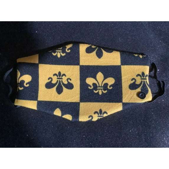Button Face Mask-Fleur De Lis