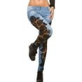 thumbnail image 1 of Button Fly Jeans for Women Lace Cutout Jeans Embroidered Jean Low Rise Jeans with Pockets Elastic Skinny Jean Denim Pant, 1 of 8