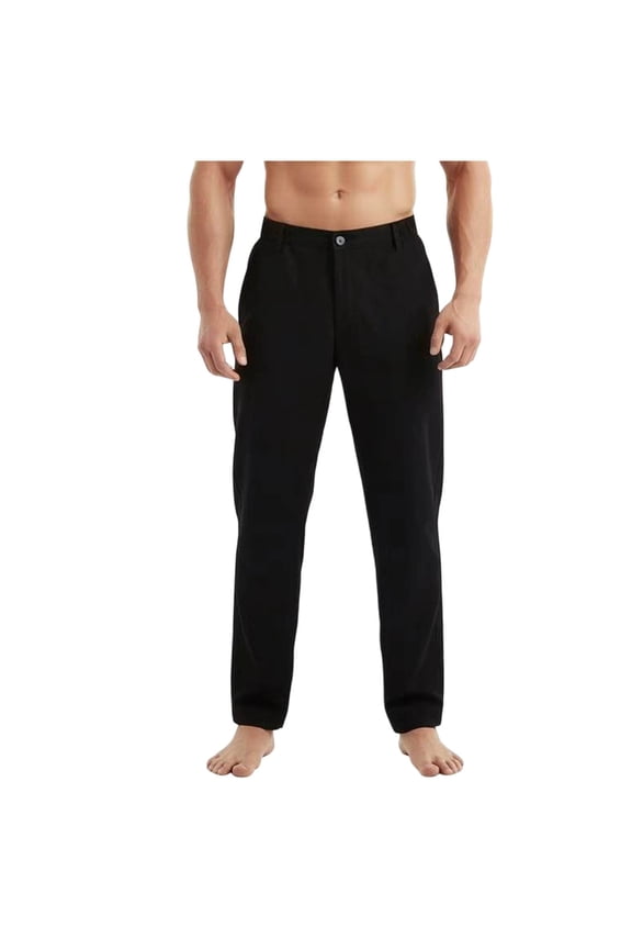 Button Fly Slim Straight Chino Pants for men, Solid All-Match Daily Business Casual Trousers